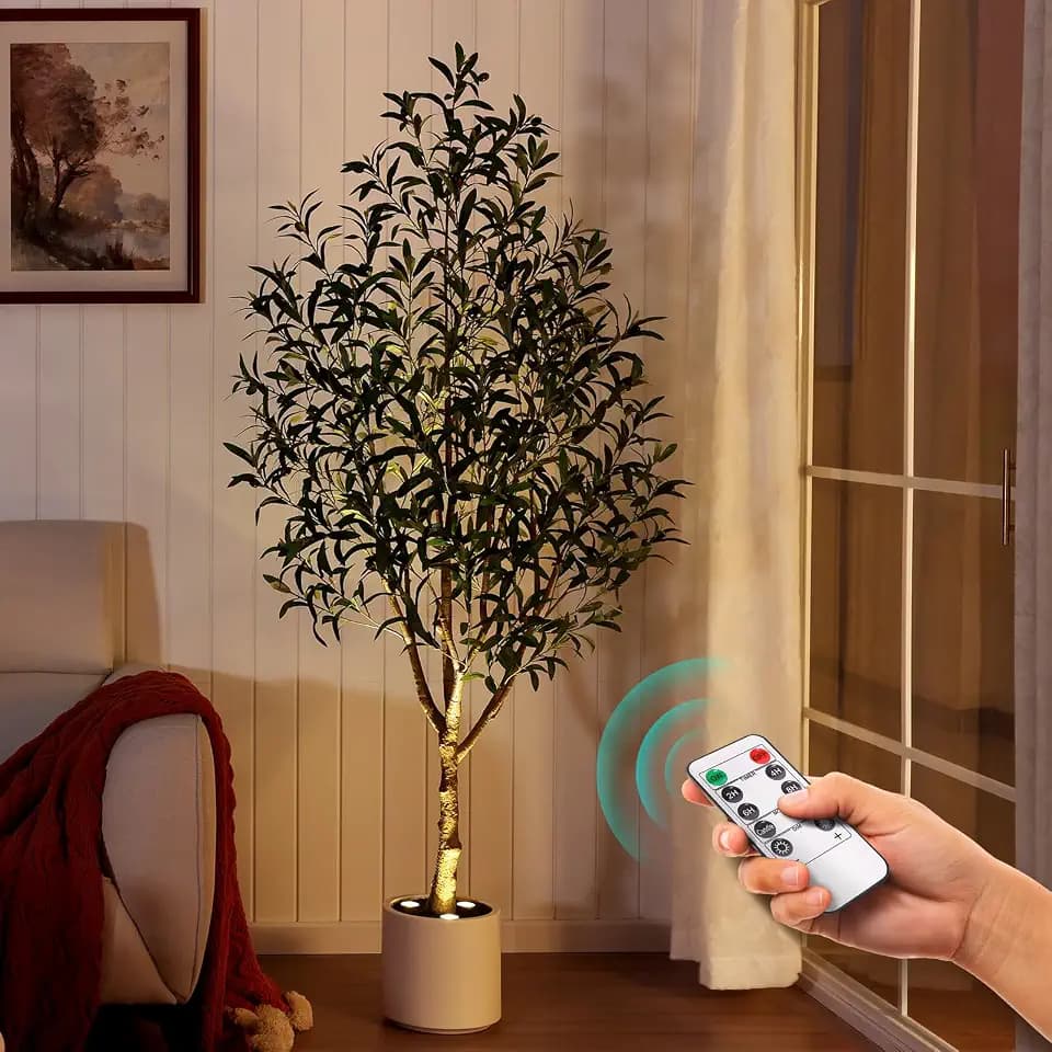 Verinatural Olive Trees Artificial Indoor 6FT with LED Spotlights