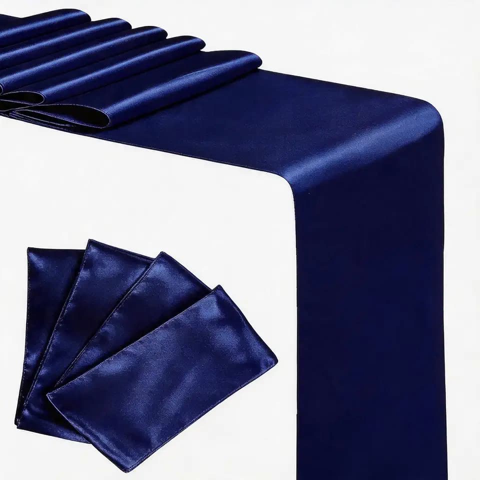 Wedding Satin Table Runners 10 Pack Table Runner for Party Navy Blue