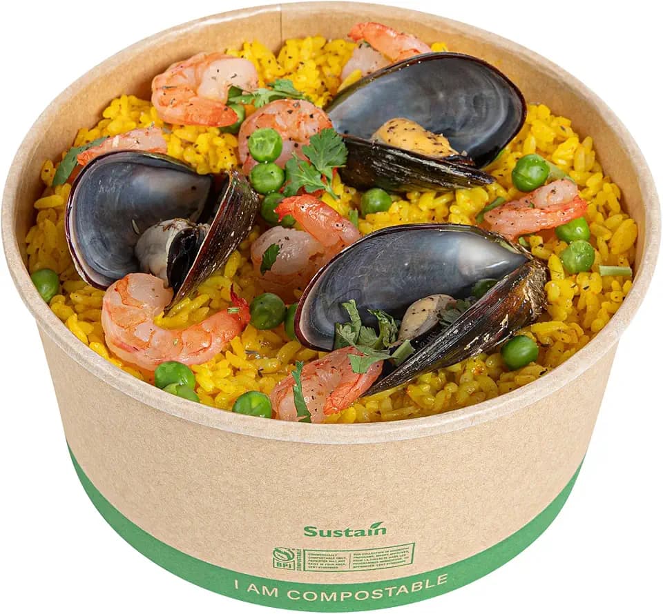 Restaurantware Paper Food Containers 200 Pack Of 44 oz Disposable Round Kraft Salad Bowls Sustainable Stackable Greaseproof Meal Prep Take Out Containers For Ice Creams, Soups, Snacks And Desserts