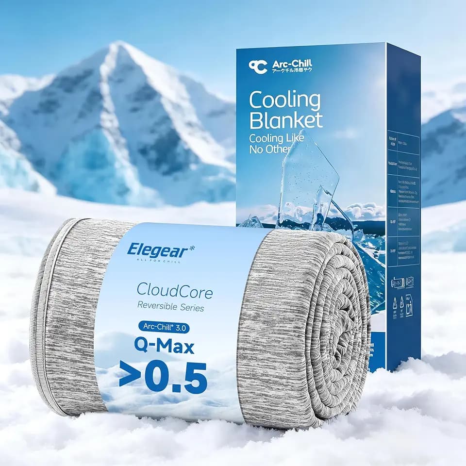 Elegear Arc-Chill 3.0 Cooling Blankets for Hot Sleepers, Throw Size, Grey