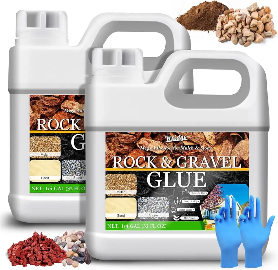 Mulch Glue & Gravel Binder, 64oz Rock Glue for Landscaping