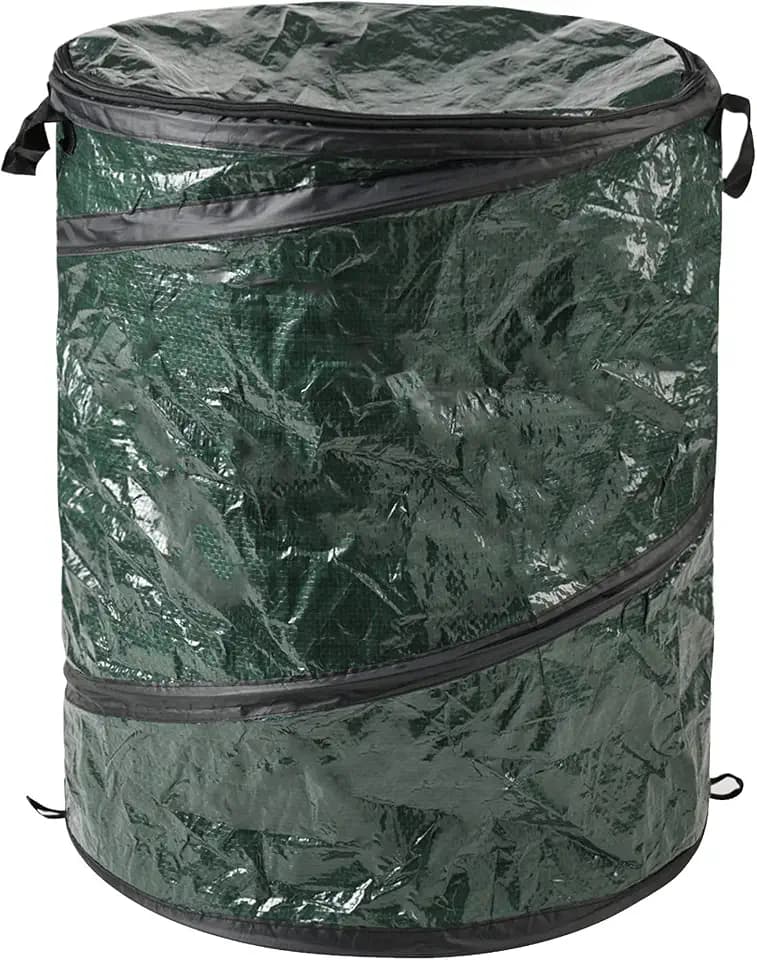 Wakeman Pop Up Outdoor Garbage Can, Black, 29.5 Gallon