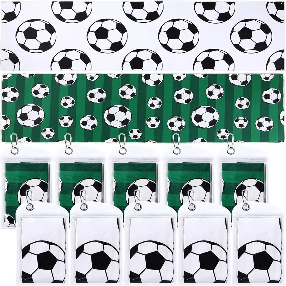 Tudomro 12 Pack Soccer Cooling Towels, 40''x12'' Soccer Breathable Chilly Towel with Bags, Sports Ice Towels Microfiber for Team Gift Sport Party Favors(Green)