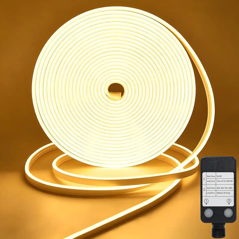 CCILAND LED Strip 10M 24V Neon Streifen Dimmbar 2700k mit Timer