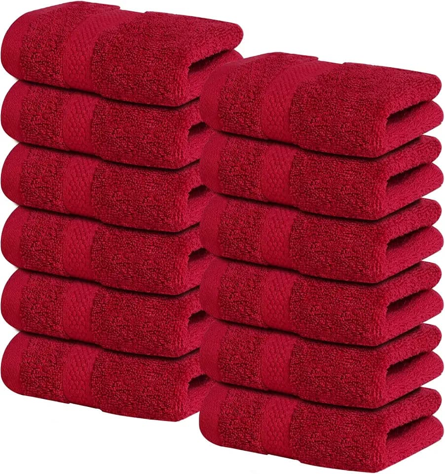 Infinitee Xclusives 100% Cotton Luxury Wash Cloths for Showering - 12 Pack