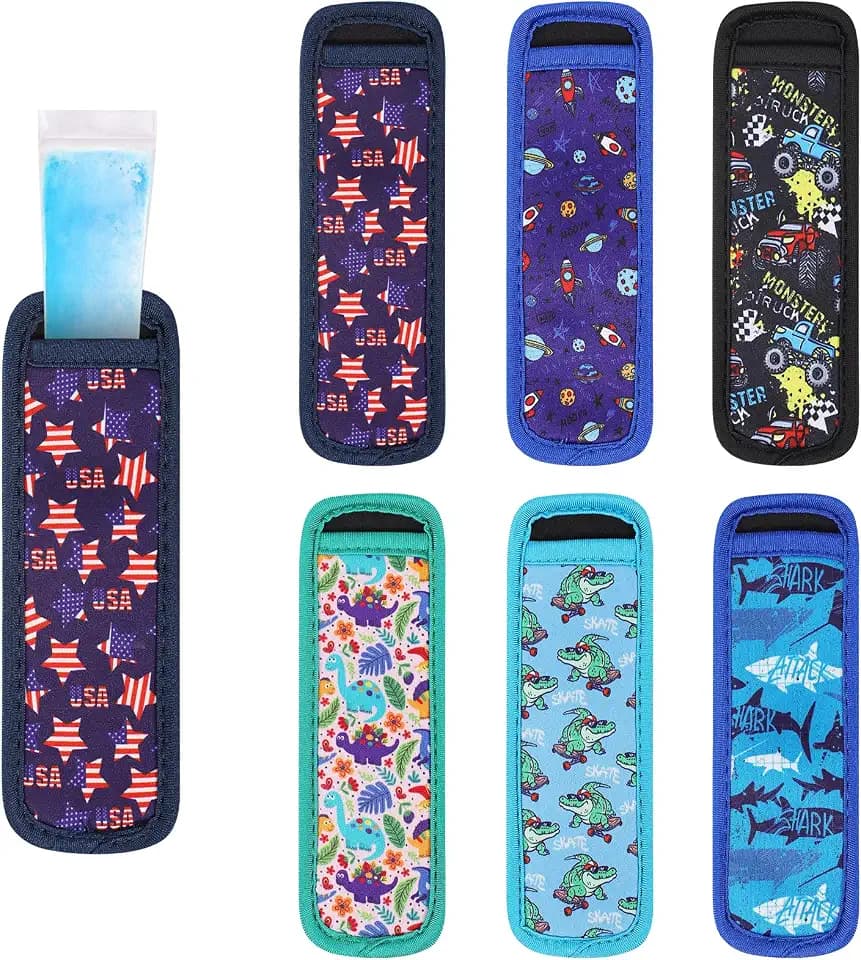 Popsicle Holder for Kids, 6 Pieces Freeze Pops Ice Sleeves Holder