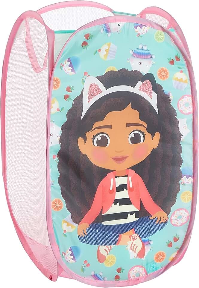 Idea Nuova Gabby's Dollhouse Pop Up Hamper with Durable Carry Handles, 21'' H x 13.5'' W X 13.5'' L
