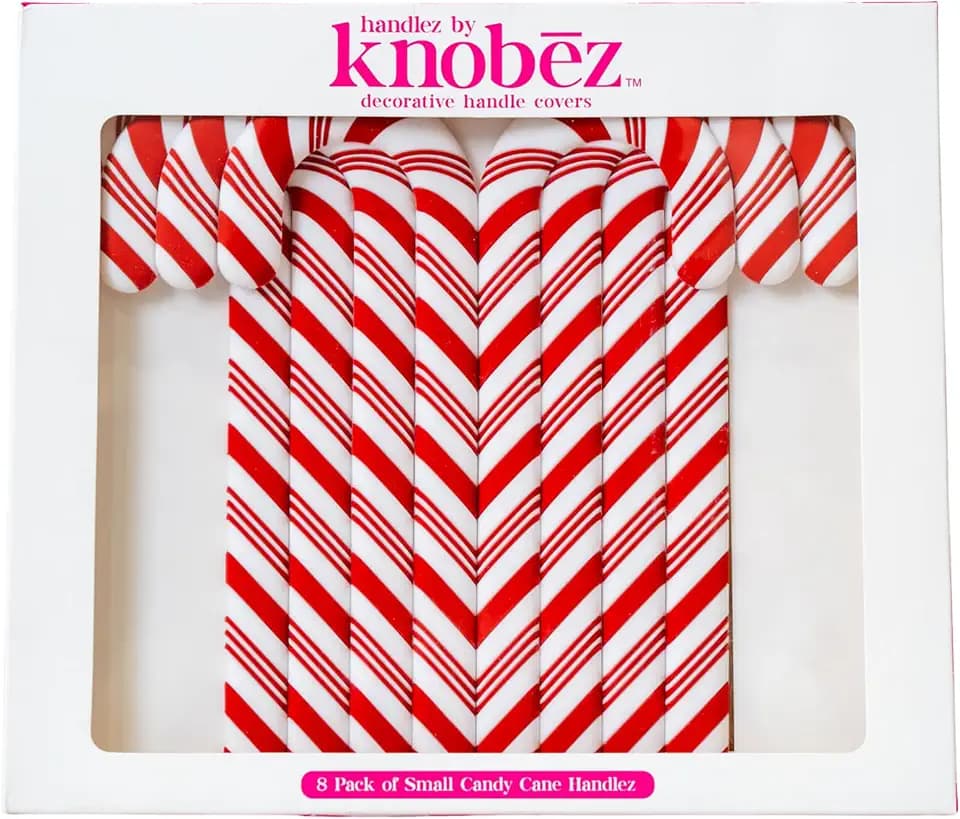 Knobēz Handlez 8pk Small Candy Cane Decorative Drawer Handle Covers