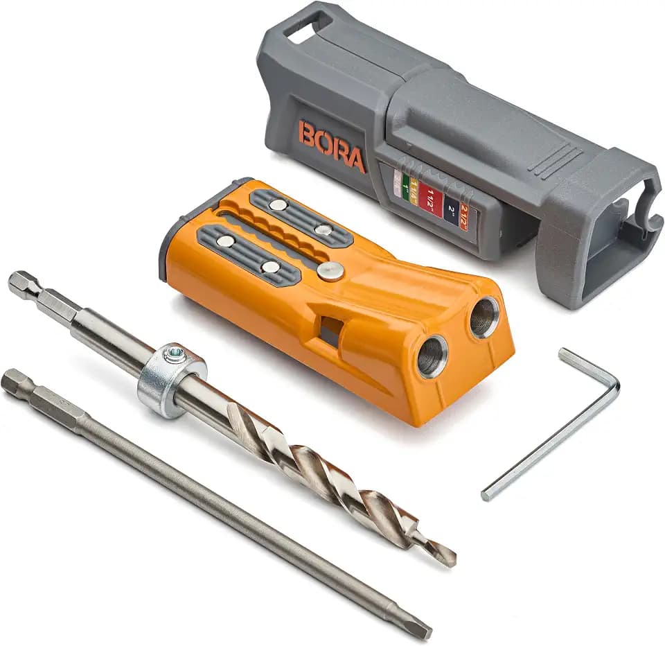 BORA Pro Compact Metal Pocket Hole Jig Kit, Auto Adjusting Drill Guide