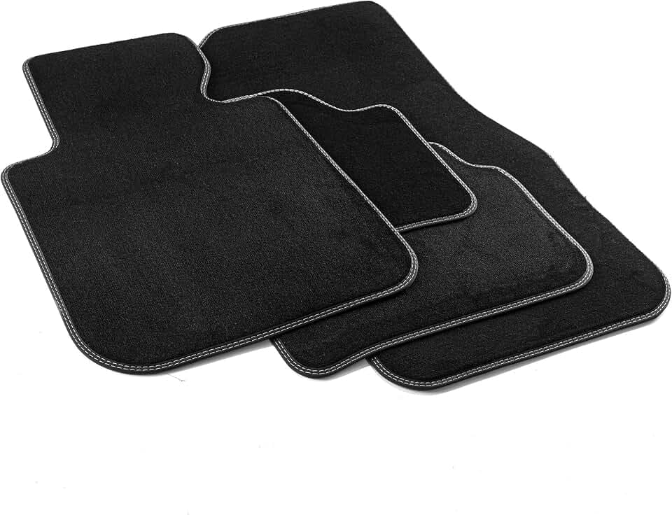 MDM PRO-274 Fußmatten für BMW 1er (F20/F21) (auch X-Drive) 10.2011>06.2019 , Passgenau Velours Kunstlederkanten und doppelten Steppnaht Chromnähte, black