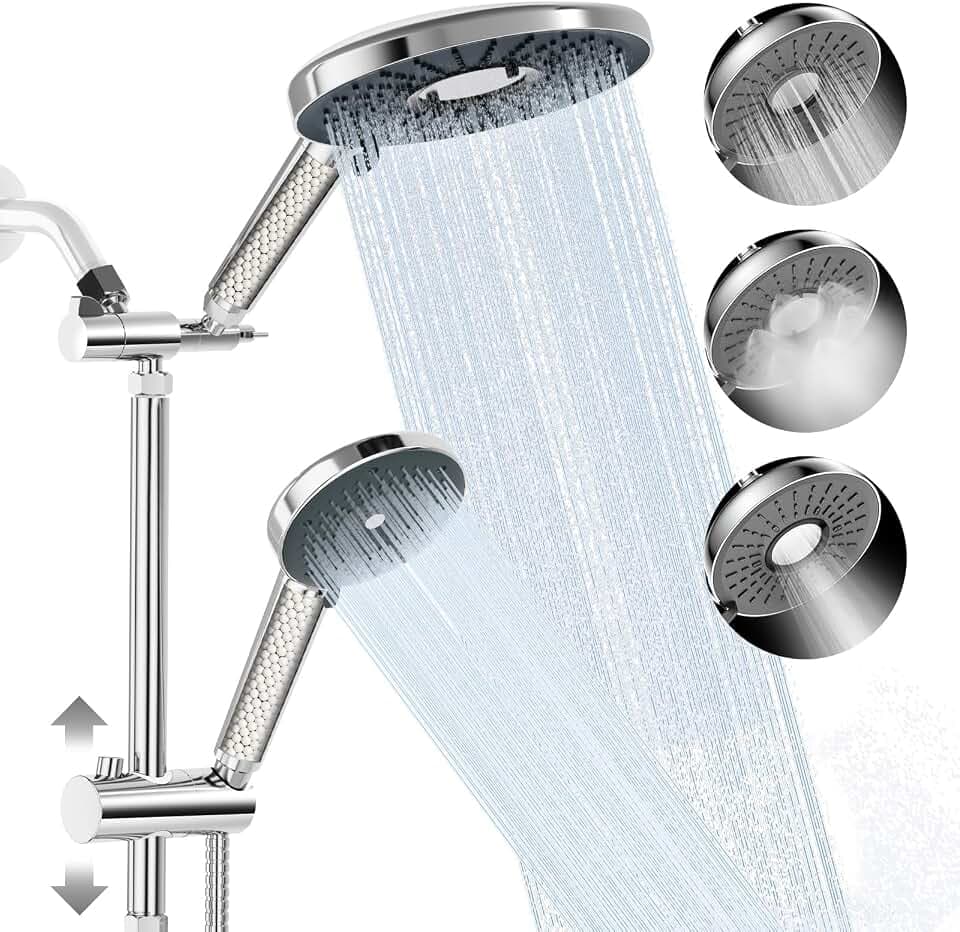 Filtered Shower Head with Handheld High Pressure Shower Head with Filters