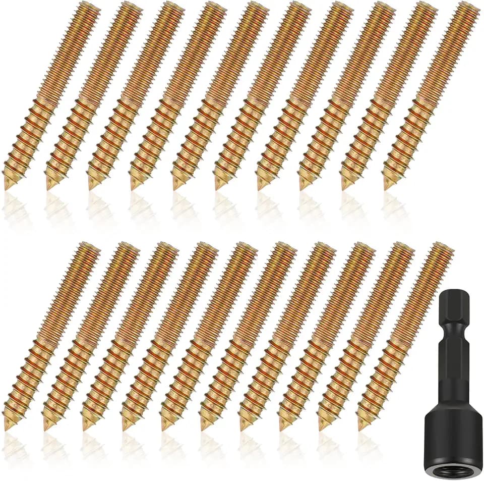 Hicarer 20 Pack 1/4-20 x 2 Inch Hanger Bolts with Driver Bit