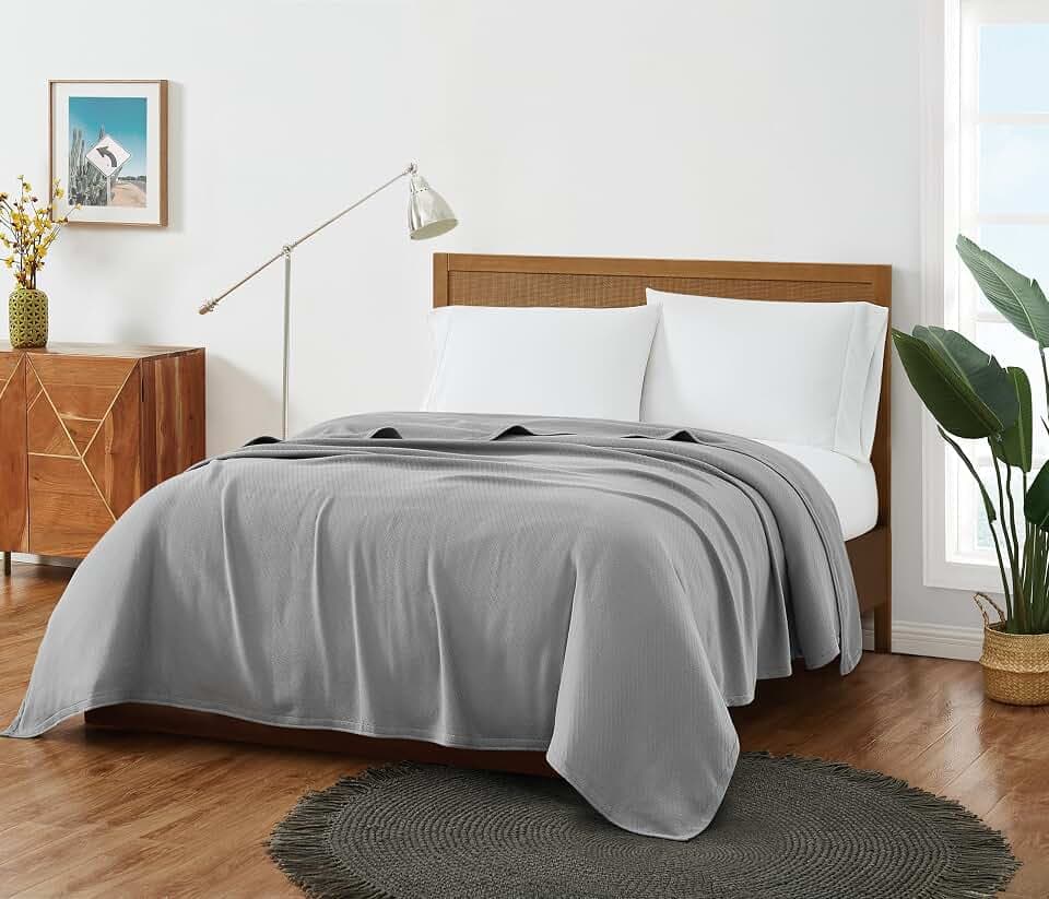 Frye Cotton Woven Grey Twin/Twin XL Blanket