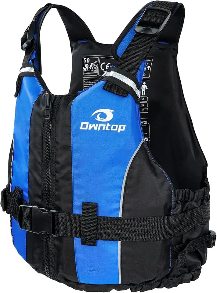 Owntop Swim Jacket Adult | Adjustable Crotch Strap | Large Armhole | Sturdy Zipper & Buckle | Kayak, Boating, Fishing, Paddle Sports