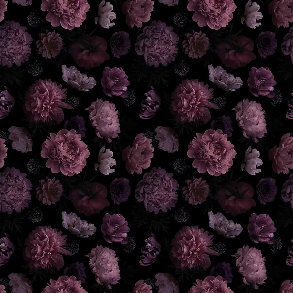 Dark Floral Peony Peel and Stick Wallpaper 17.7in x 213in
