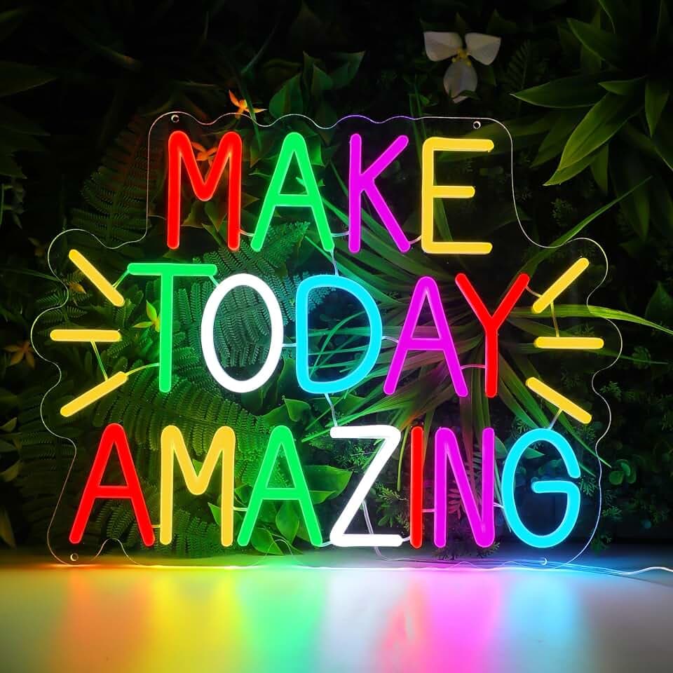 Enuoli Make Today Amazing Neon Sign Letter LED Words Neon Lights