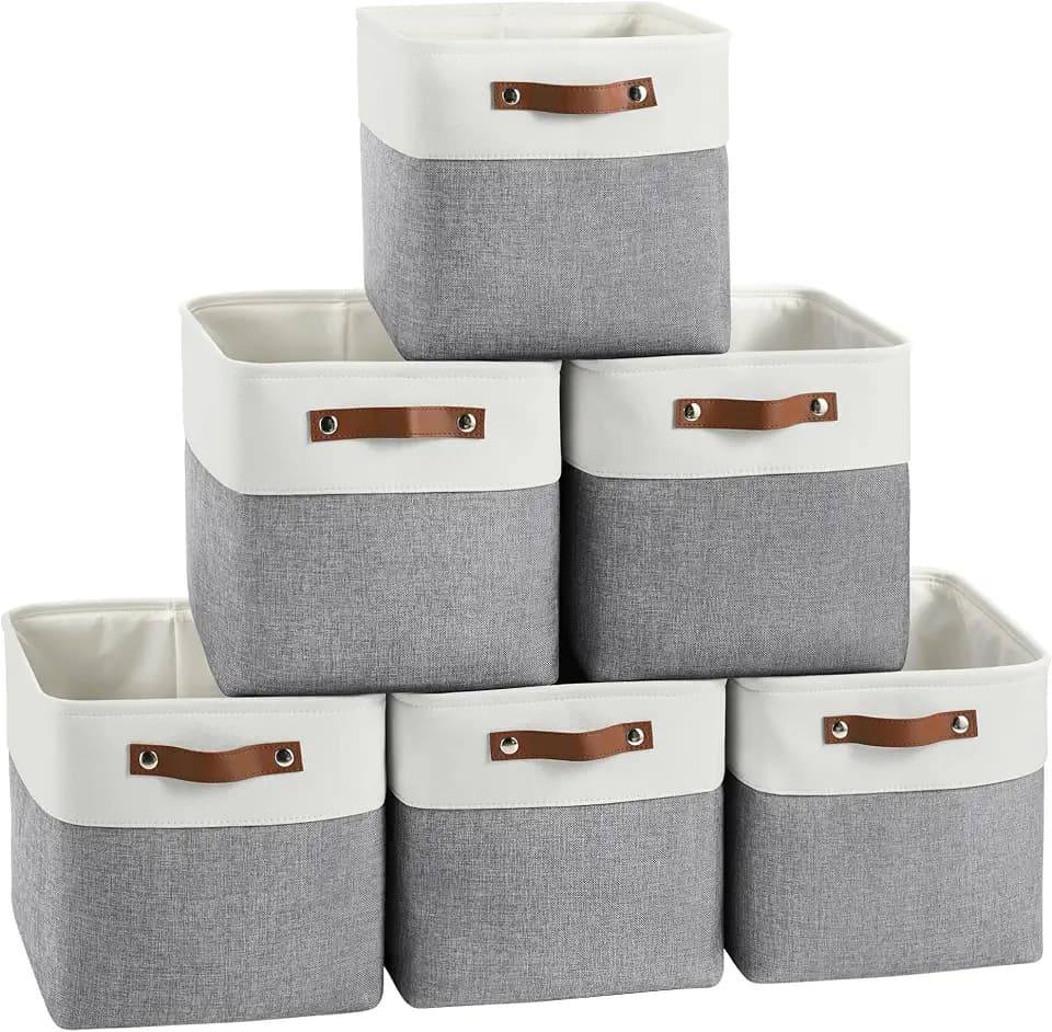 FinishingBo 11 inch Cube Storage Bin 6 Pack, Cube Organizer Bins