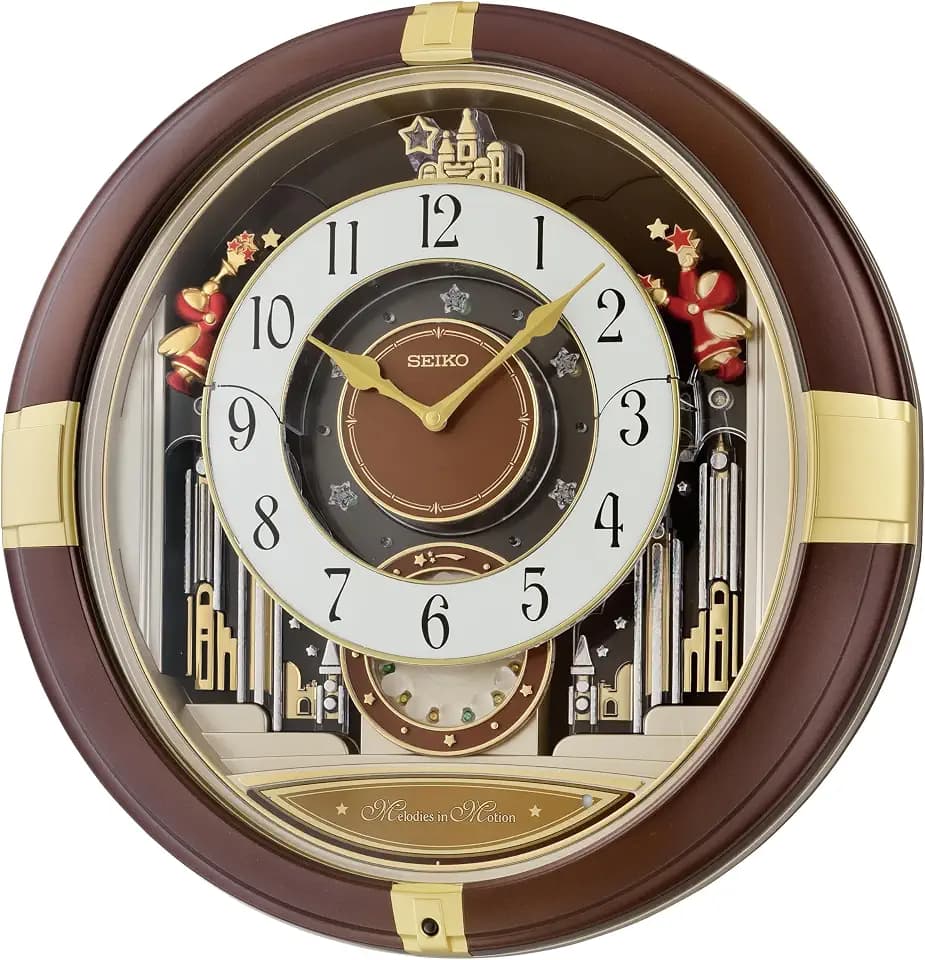 SEIKO QXM613BRH 12 Melodies in Motion Wall Clock