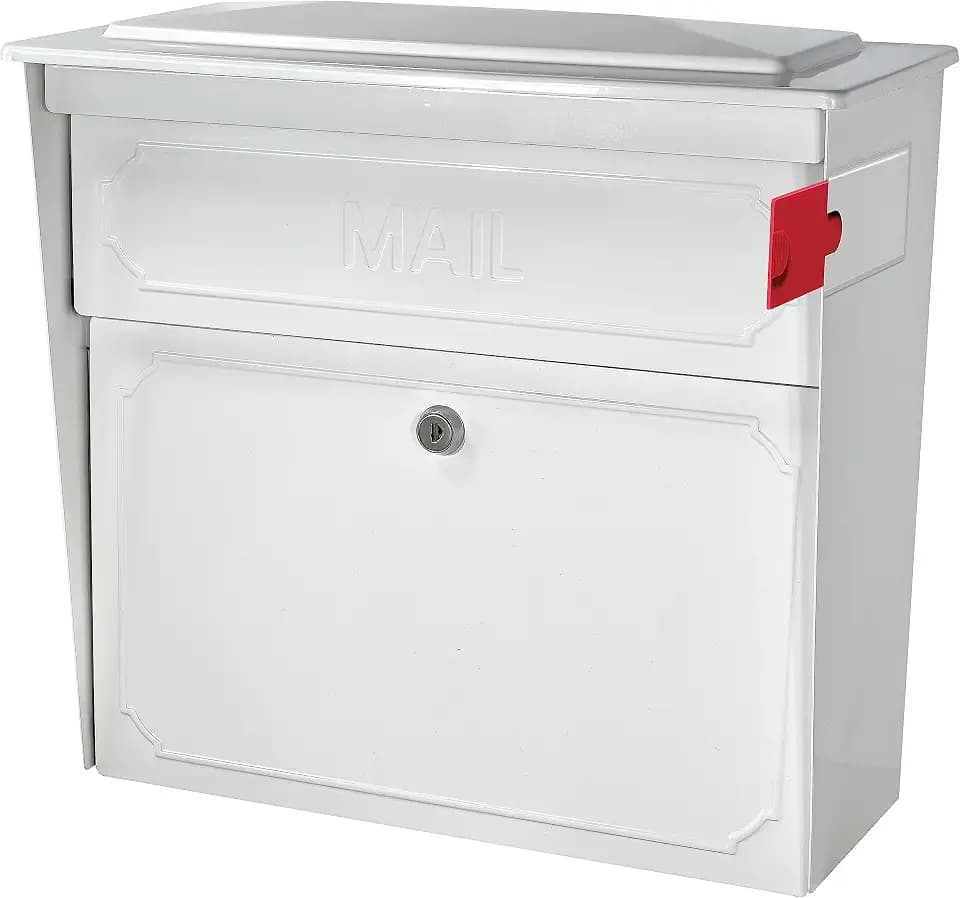Mail Boss Townhouse Decorative Locking Wall Mount Mailbox, Galvanized Steel
