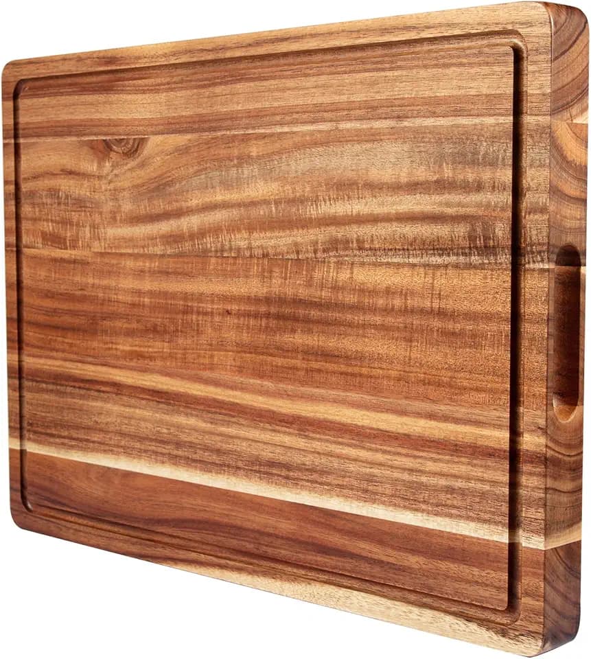 20 Inch Large Acacia Wood Cutting Board, Reversible Cutting Board Kitchen