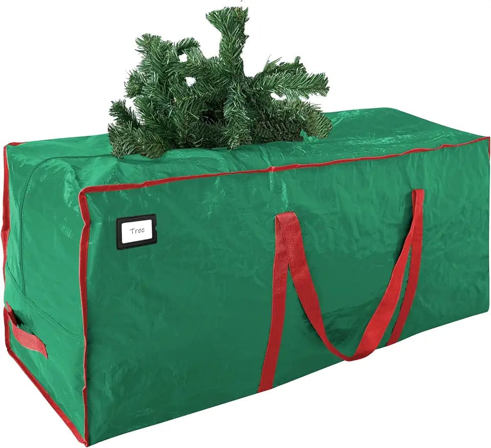 Cosy Family 9 ft Christmas Tree Storage Bag - Durable Heavy Duty Extra Large Artificial Xmas Holiday Tree Bag with Reinforced Handles and Dual Zippers Wide Opening - Green