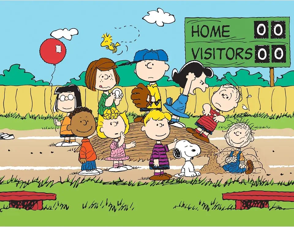 RoseArt - Peanuts - Baseball - 100 Piece Jigsaw Puzzle for Kids and Adults