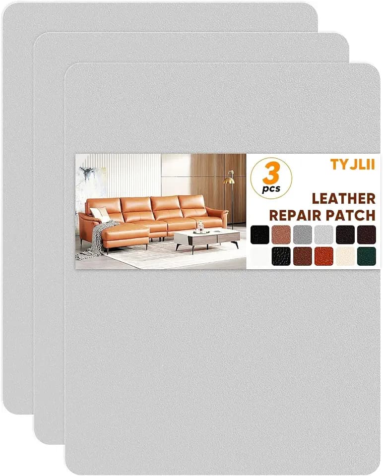 Leather Repair Patch Self Adhesive,8.3″ x 11″ Vinyl Patch Kit,Leather Repair Kit for Furniture,Car Seat,Couch,Office Chair.(Grey)
