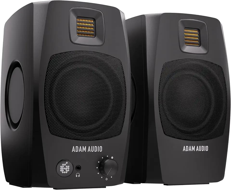 ADAM Audio D3V Aktive Desktop-Studiomonitor-Lautsprecher – Schwarz