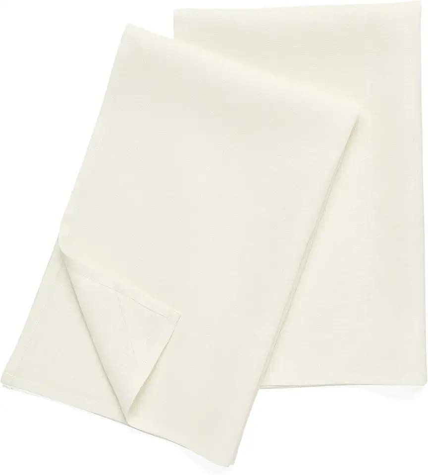 Solino Home 100% Pure Linen Kitchen Towels Ivory Tea, 17 x 26 in, Set of 2
