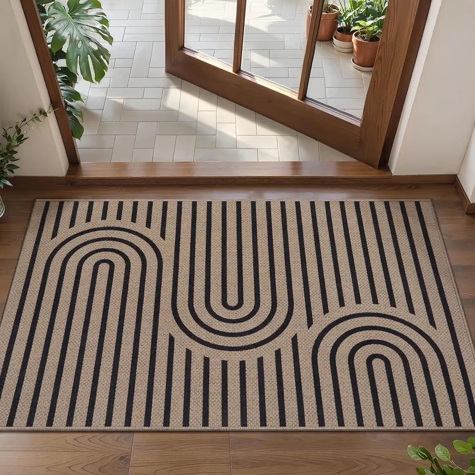 Tangsoo Easy Jute 2x3 Outdoor Rug,Small Washable Non-Slip Rugs for Entryway