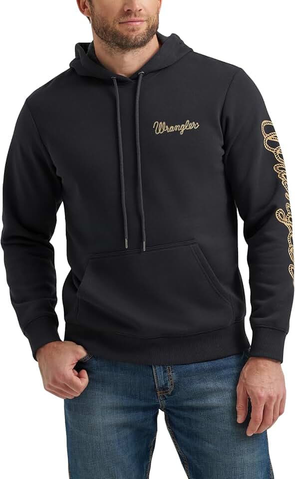 Wrangler Men's Blue Sleeve Logo Hoodie