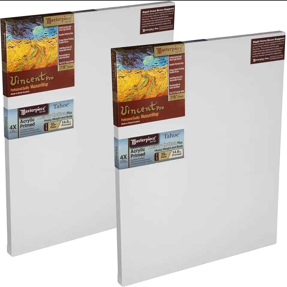 MASTERPIECE Z2VT-0810 Vincent Pro 7/8" Deep Tahoe Heavy Plus 14.6 oz Cotton Stretched Canvas 8" x 10" 2 Piece