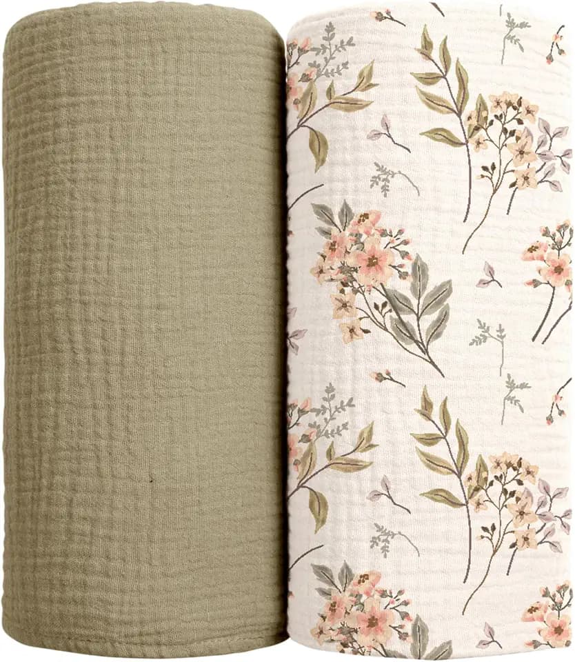 lulumoon Muslin Swaddle Blankets for Baby: 100% Cotton Receiving Blankets