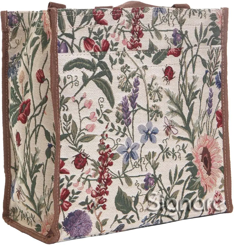 Signare Floral Shopping Tote Bag with Garden Flower Pattern