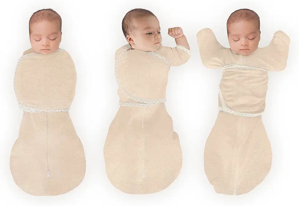 SwaddleDesigns 6-Way Omni Swaddle Sack, Arms Up Swaddle for Newborn, More Options to Calm Startle Reflex, Improves Sleep, Small, 0-3 month, 6-14 lbs, Heathered Oatmeal