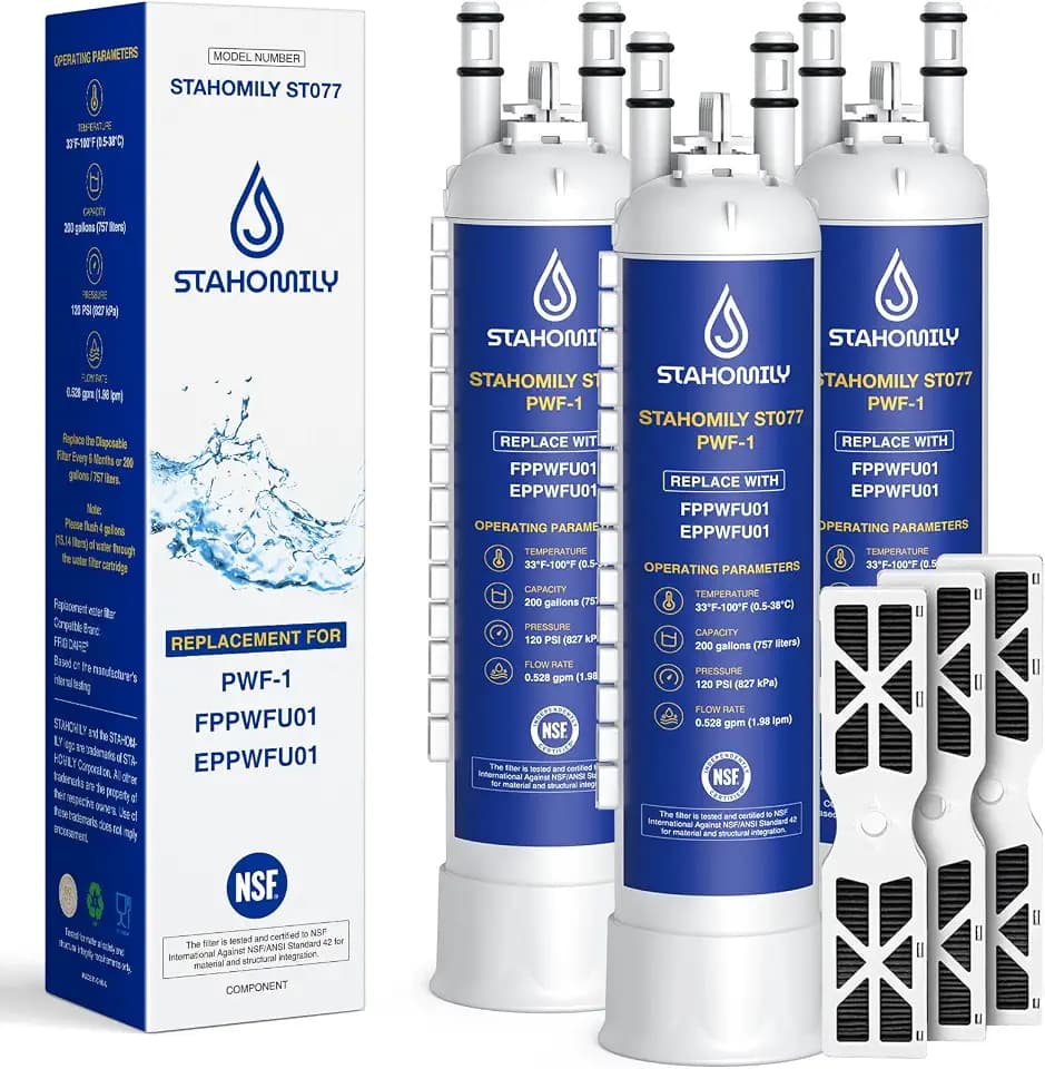 FPPWFU01 PWF-1 Water Filter & PureAir AF-2 FRGPAAF2 Air Filter, 3 Combo