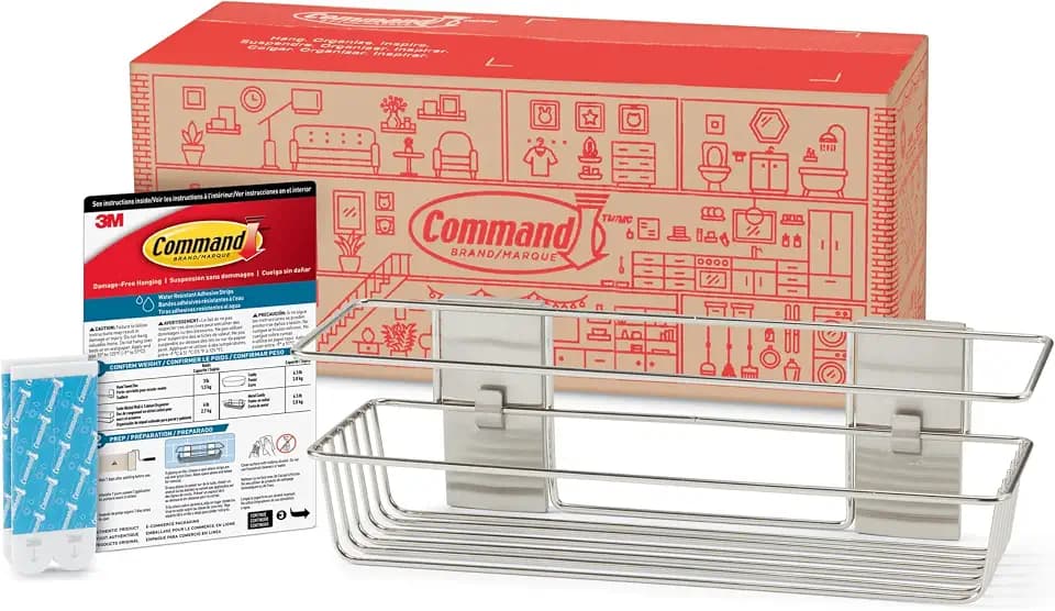 Command Shower Caddy, 1 Caddy, 4 Large Strips