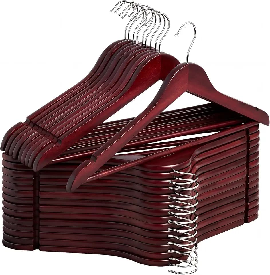 StorageWorks Wooden Coat Hangers, 30 Pack Wood Clothes Hanger for Closet