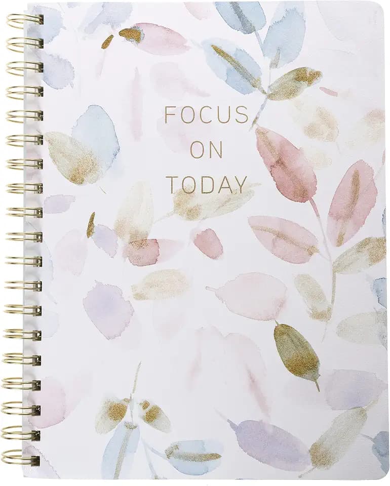 Graphique Vegan Leather Spiral Journal - Focus Design - 192 Lined Pages - Perfect for Taking Notes, Lists and More (8" x 10")