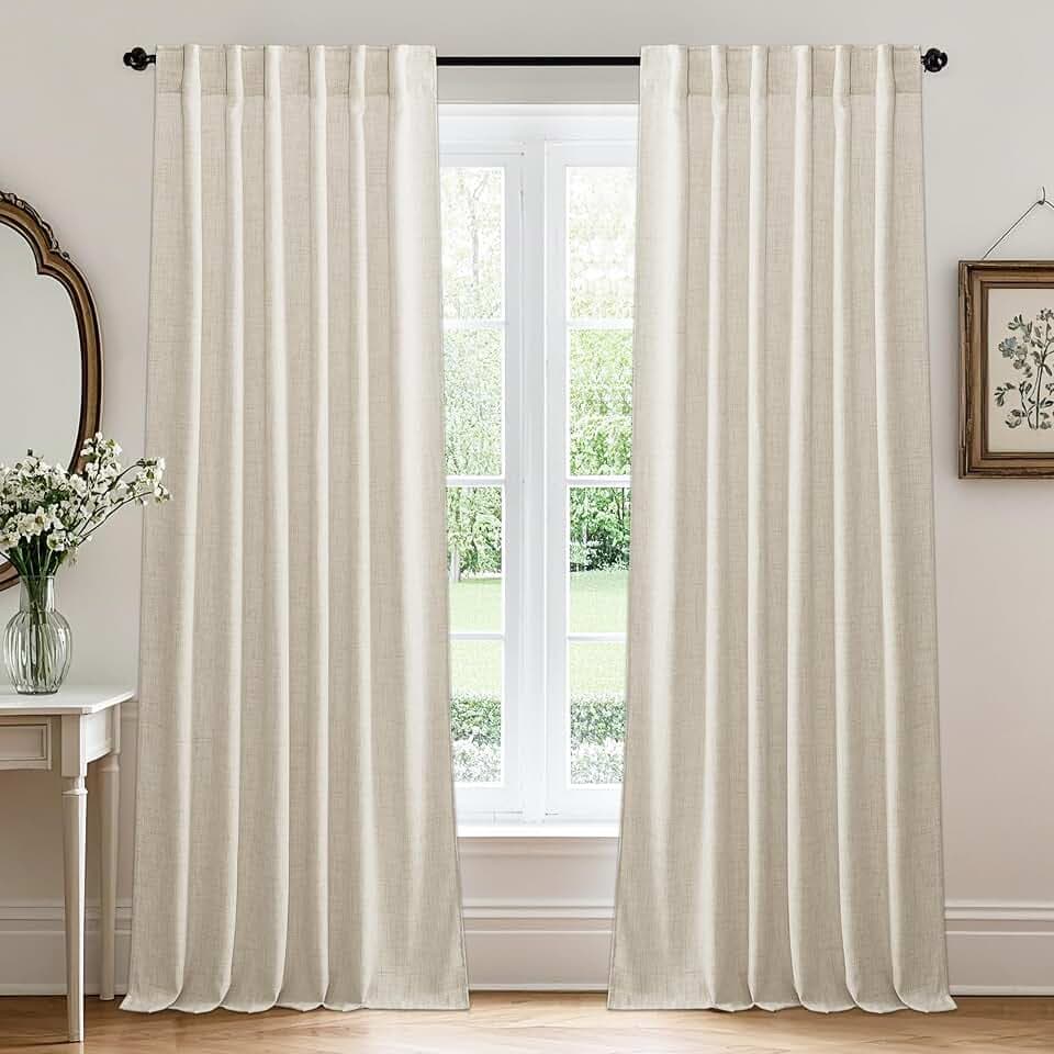 RYB HOME Sheer Curtains 108 inches, Extra Long Floor to Ceiling Curtains