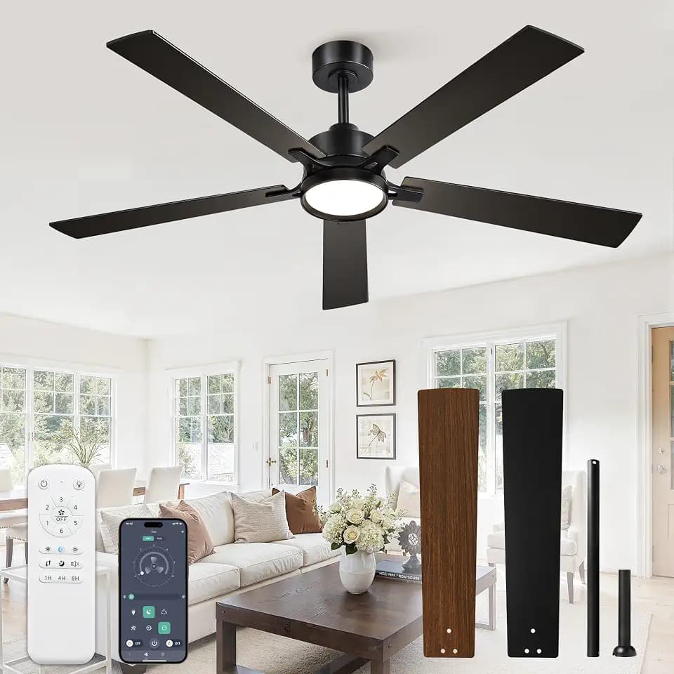 60 Inch Ceiling Fan with Lights,APP&Remote Control,DC Motor