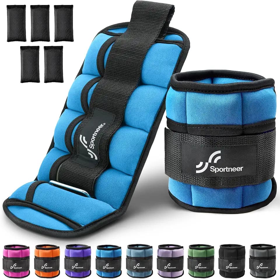 Sportneer Adjustable Ankle Weights, 2-7 lb per Pair, Removable Weights