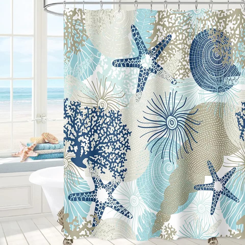 Extra Long Shower Curtain 72 x 96 Inch, Ceiling to Floor X-Long Tall, Teal