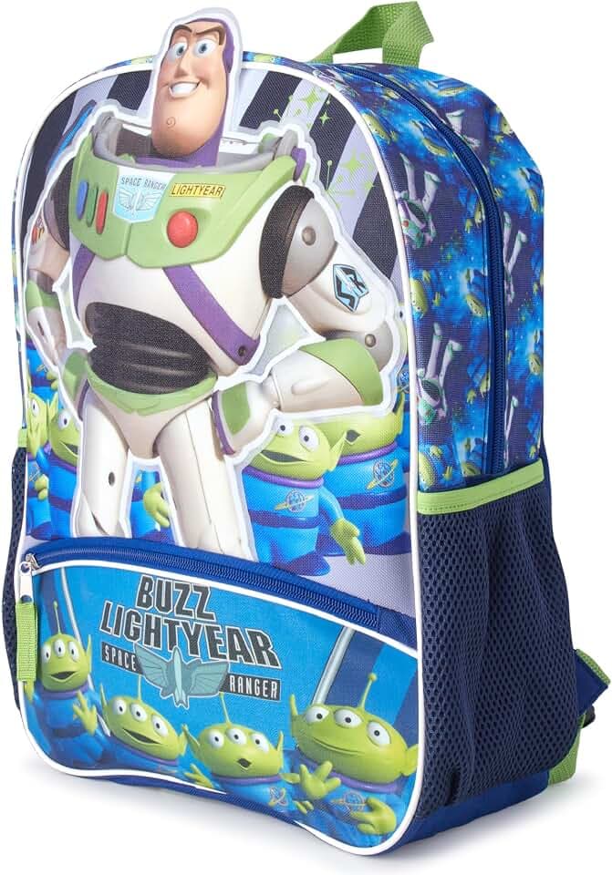 Fast Forward Buzz Lightyear Kids Backpack 16'' 3D Bookbag for School