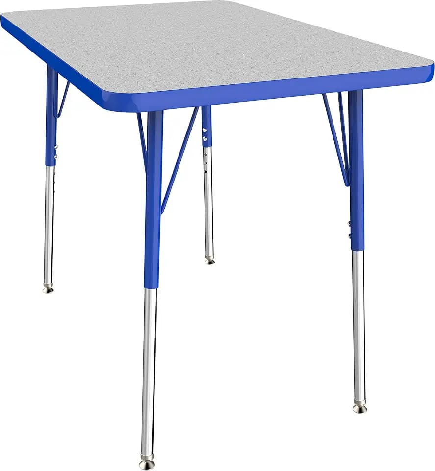 FDP 24" x 36" Rectangle Table with Swivel Glide Legs - Gray/Blue