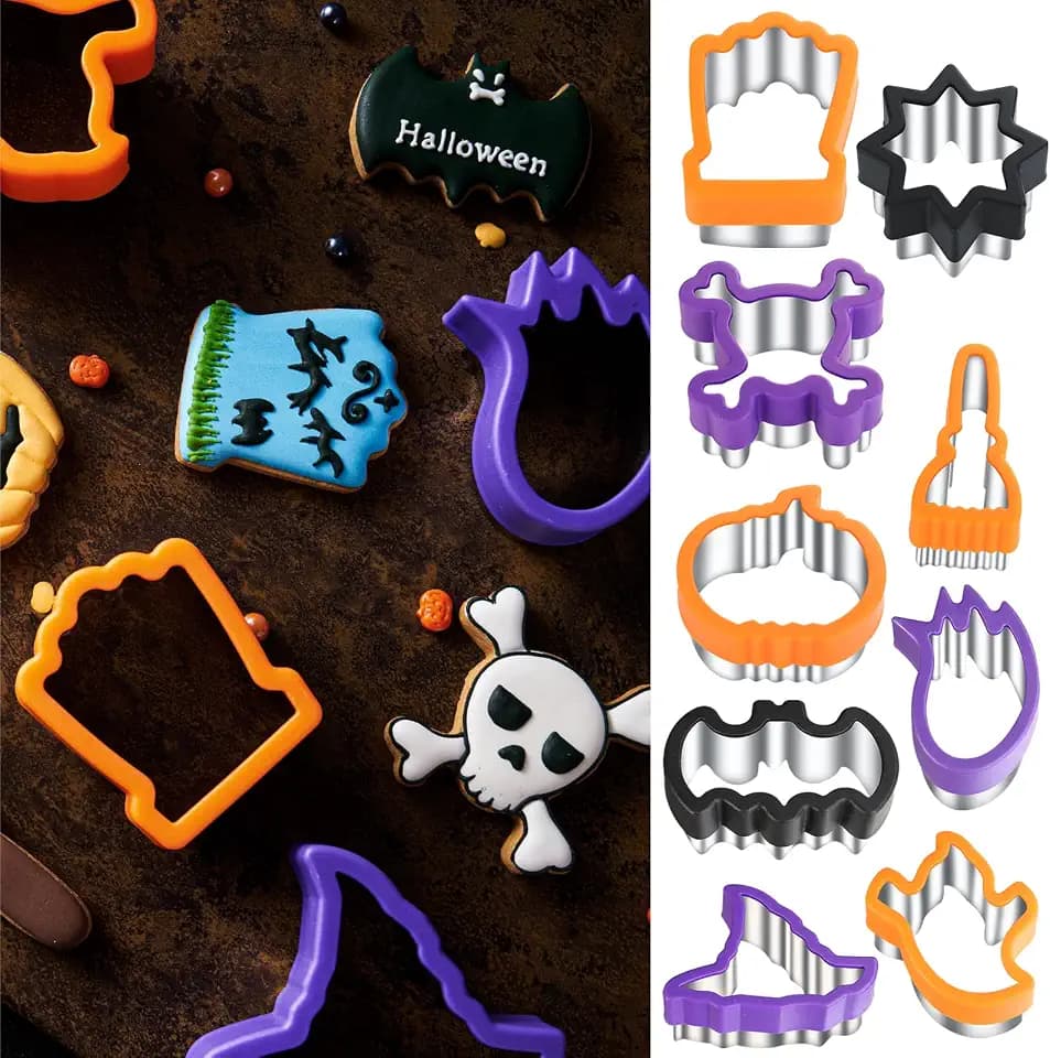 ETERSION Halloween Cookie Cutters, Stainless Steel, 9 Shapes 2-3 Inch