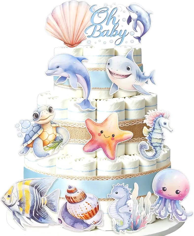 Ocean Baby Shower Diaper Cake Decoration Under the Sea Diaper Cake Supplies