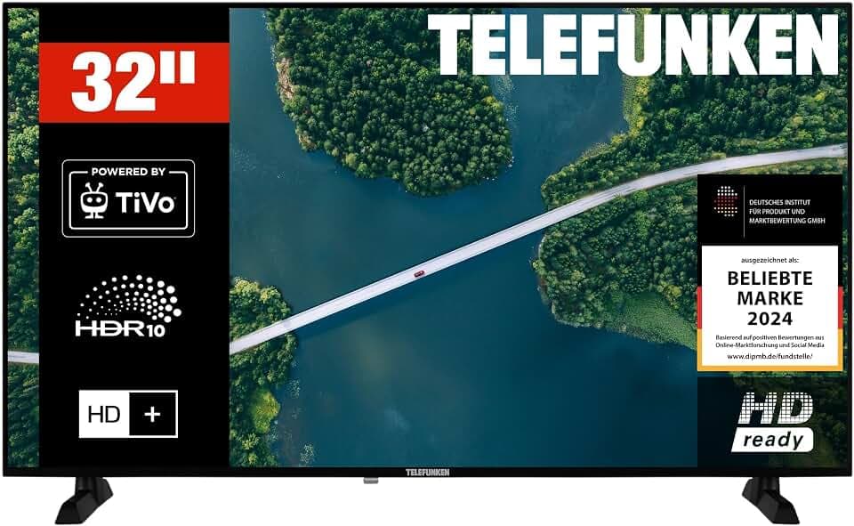 TELEFUNKEN XH32TP900S Fernseher 32 Zoll Smart TV mit HD-Ready Auflösung