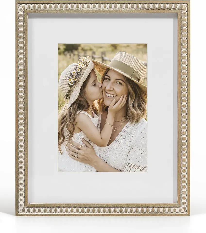 SUMGAR Boho 8x10 Picture Frame Farmhouse White Wood Photo Frame