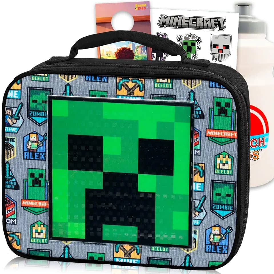 Minecraft Lunchbox for Boys Bundle with Insulated Lunch Bag + More